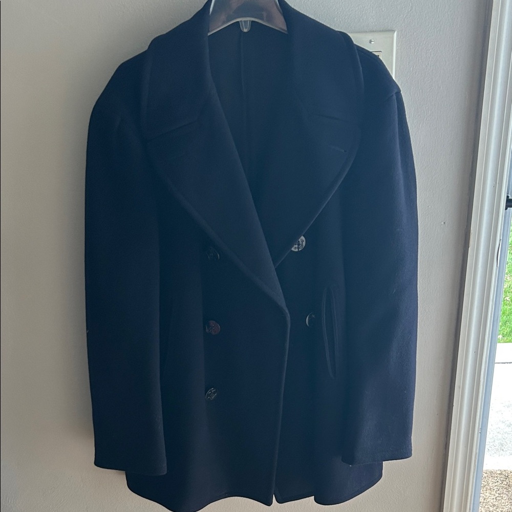 Kersey Vintage Men's Naval Wool Peacoat in Navy